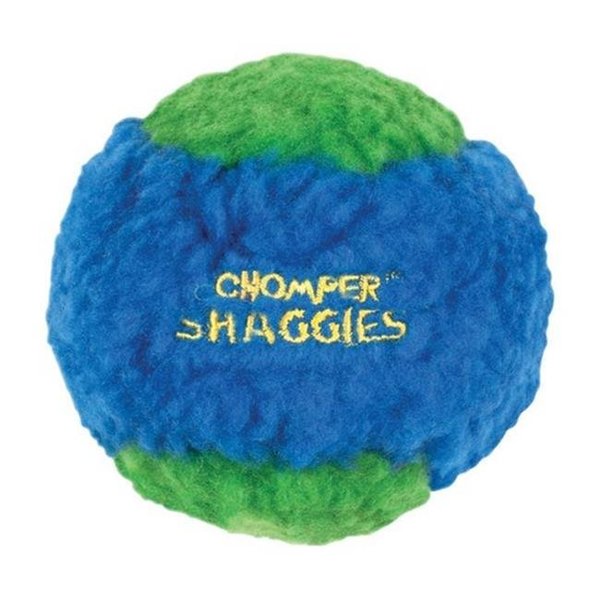 Chompers Chompers PlSH218M 3 in. Shaggies Rubber Squeaker Ball Dog Toy 8394504